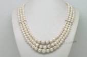 Mpn369 Three Layer Rows Cultured Potato Pearl Necklace