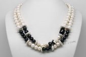 MPN382 Double Row Freshwater Pearl Necklace with Potato Pearls with Coin Pearl