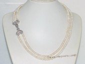 mpn386 two strands 6-7mm white button freshwater pearl necklace