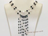 mpn397 Mix color black&white freshwater potato pearl necklace