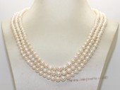 mpn402 Graduated Cultured Freshwater  Potato Pearl Necklace In Three Rows