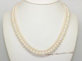 mpn409  Cultured Freshwater  Button Pearl Necklace In Two Rows