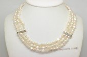 Mpn411 Fashion two strand 6-7mm white nugget pearl necklace