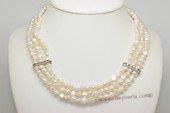 Mpn411 Fashion two strand 6-7mm white nugget pearl necklace