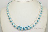 mpn413 Designer Hand knotted White Cultured Pearl Double Strand Necklace