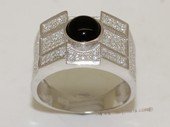 mrj002 Sterling Silver Black Zircon Men's Ring Masculine  Jewelry