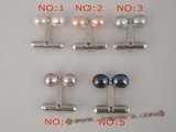 mtj012 wholesale sterling silver 6-7mm rice pearl cuff link in disscount price