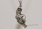 mtj031 Sterling Silver Gun Design Men's Pendant