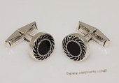 mtj033 Sterling Silver Round Design Cufflinks Men's Jewelery