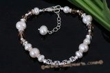 Nbr004 "Nana" sterling silver Pearl Name Bracelet