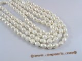 ngs028  9-10mm Baroque nugget pearls bead strands in white color