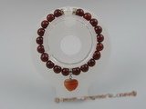 pb013 Stunning 8mm Red Agate Gemstone Stretch Healing Power Bracelet