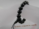 pb016 10mm Stunning black Agate Gemstone Stretch Healing Bracelet