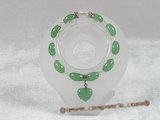 pb034 8*12mm oval chinese jade& crystal Elastic Power bracelet