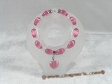 pb038 8*12mm tear-drop pink cat eyes Elastic Power bracelet for wholesale