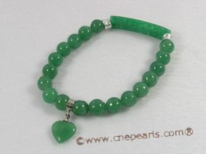 pb040 8mm round chinese jade Elastic Power bracelet for wholesale
