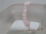 pb056 8mm round rose quartz Elastic Power bracelet wholesale