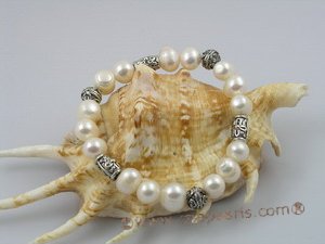 pbr020 extraordinary 8-9mm white potato pearls stretchy bracelets