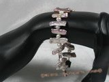 pbr108 Stunning purple biwa pearl bracelets alternater with potato shape pearl