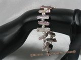 pbr108 Stunning purple biwa pearl bracelets alternater with potato shape pearl