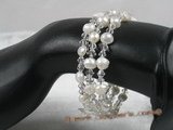 pbr113 6-7mm white smooth on both side cultured pearls bracelets