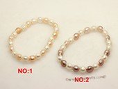 pbr152 single row multicolor bread Pearl stretch bracelet in wholesale