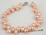 pbr164 Wholesale 6-7mm pink side-drilled cultured pearl bracelet in factory price