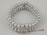pbr172 Grey freshwater button pearl Stretch Bracelet on sale