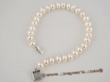 pbr174 Elegant White button pearl bracelet in wholesale