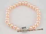pbr175 wholesale pink freshwater button pearl bracelet online