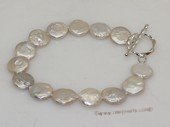 pbr200 wholesale White 12-13mm freshwater coin pearl bracelet