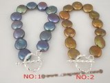 pbr202 wholesale 12-13mm freshwater coin pearl bracelet in factory price