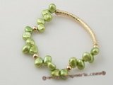 green nugget pear and gold plated pipe elastic bracelet 