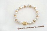 pbr249 Fashion 7-8mm fresh water potato pearl bracelet in white color