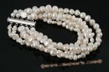 pbr266 Five strands gradual  freshwater nugget pearl bangle bracelet