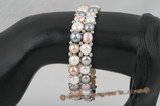pbr278 Double strands colorful bread Pearl stretch bracelet