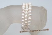 pbr351 Three Strands white cultured pearl bracelet in wholesale