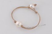 Pbr383 Hand Knotted 13-15mm Large Potato Pearl Cord Bracelet