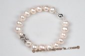 Pbr387 Enchanting Hand Knotted 8.5-9.5mm Potato Pearl Bracelet