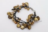 Pbr400 Skillfully Hand Wired Cultured Pearl and Shell Bracelet for the Fall