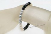 Pbr422 Classic Style Mixcolor Potato Pearl Elastic Bracelet