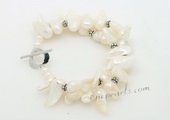 Pbr449 Double Rows Freshwater Blister Pearl Twisted Bracelet