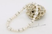 pbr456 Hot Sell White Freshwater Potato Pearl stretchy bracelet