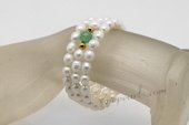 pbr466 Three-Strand Freshwater Rice Pearl Bangle Bracelet