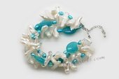pbr474  Freshwater Pearl with Crystal & Gemstone Bracelet