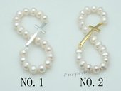 pbr484 Fashion Freshwater Pearls Cross Elastic Bracelet Bangle