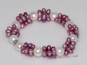 pbr492 Stunning  Flower Cultured Pearl 4-5mm Purple Pearl  Bracelet