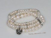 pbr493  stretch brand new  freshwater pearl Bracele with pig friendship Charm