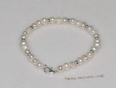 pbr495 5-6mm white potato pearl bracelet with 925 silver fitting and clasp