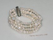 pbr497 Cultured Pearl Multi-Strand Bracelet With with4-5mm potato pearl